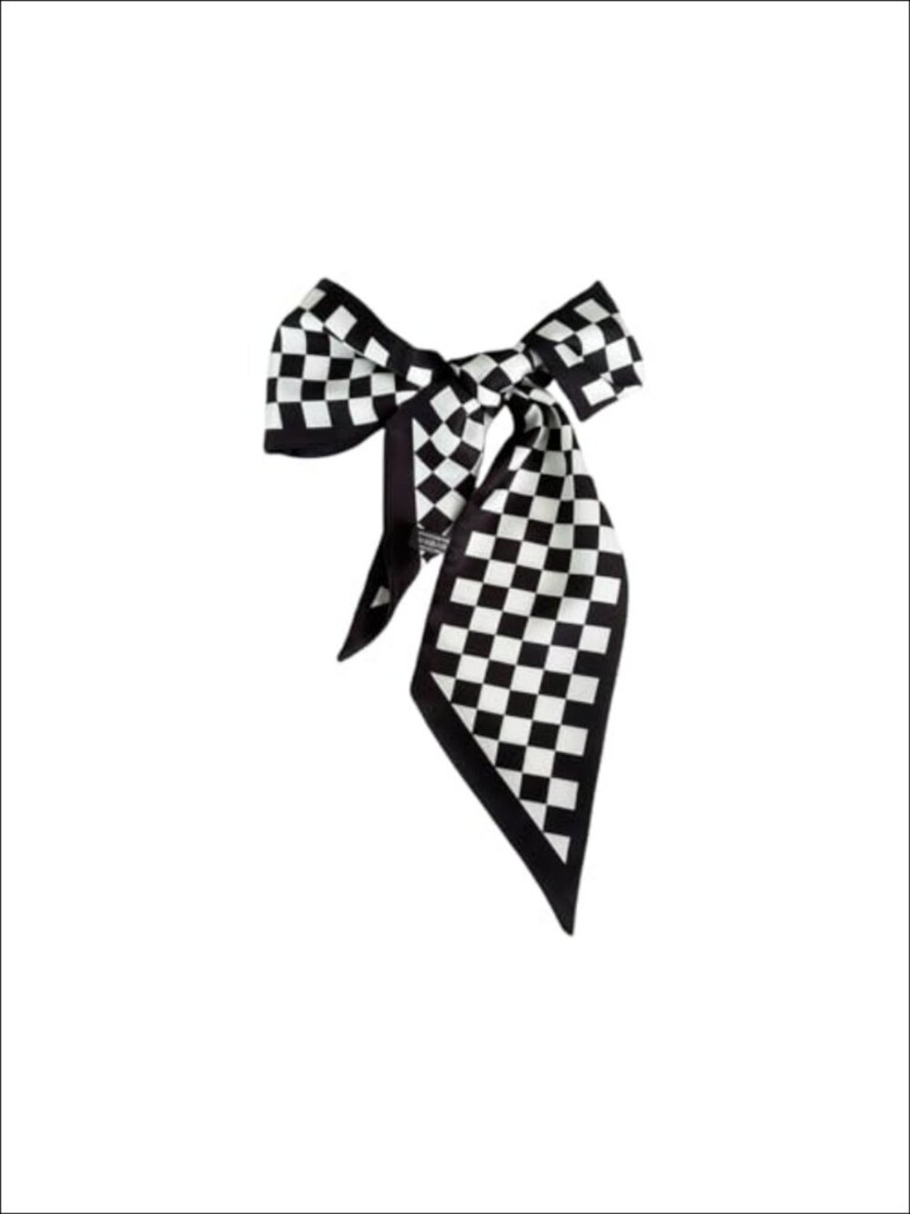 Silk Feel Polyester Skinny Scarf Checkered Wrap for Hair Neck Bag